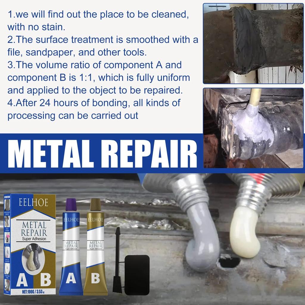 ZEXEF AB Glue Iron Casting Adhesive Industrial Repair Agent Stainless Steel Aluminium Alloy Metal Cast Iron Crackle Welding Glue