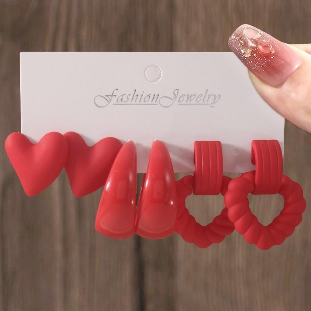 3 pary kolczyków damskich w cukierkowych kolorach, słodka biżuteria, akcesoria, prezent, do codziennego ubioru i na imprezę