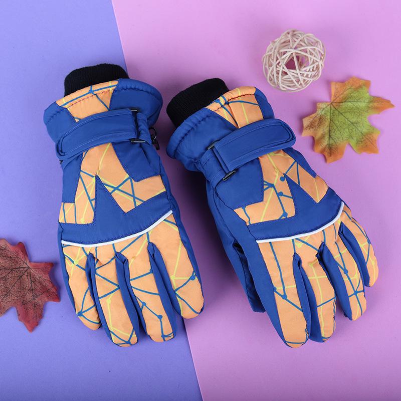 

Товсті, водонепроникні, вітрозахисні, нековзкі, теплі зимові лижні та снігові рукавички для дітей віком 4-17 років. 7-10 years old помаранчевий/синій