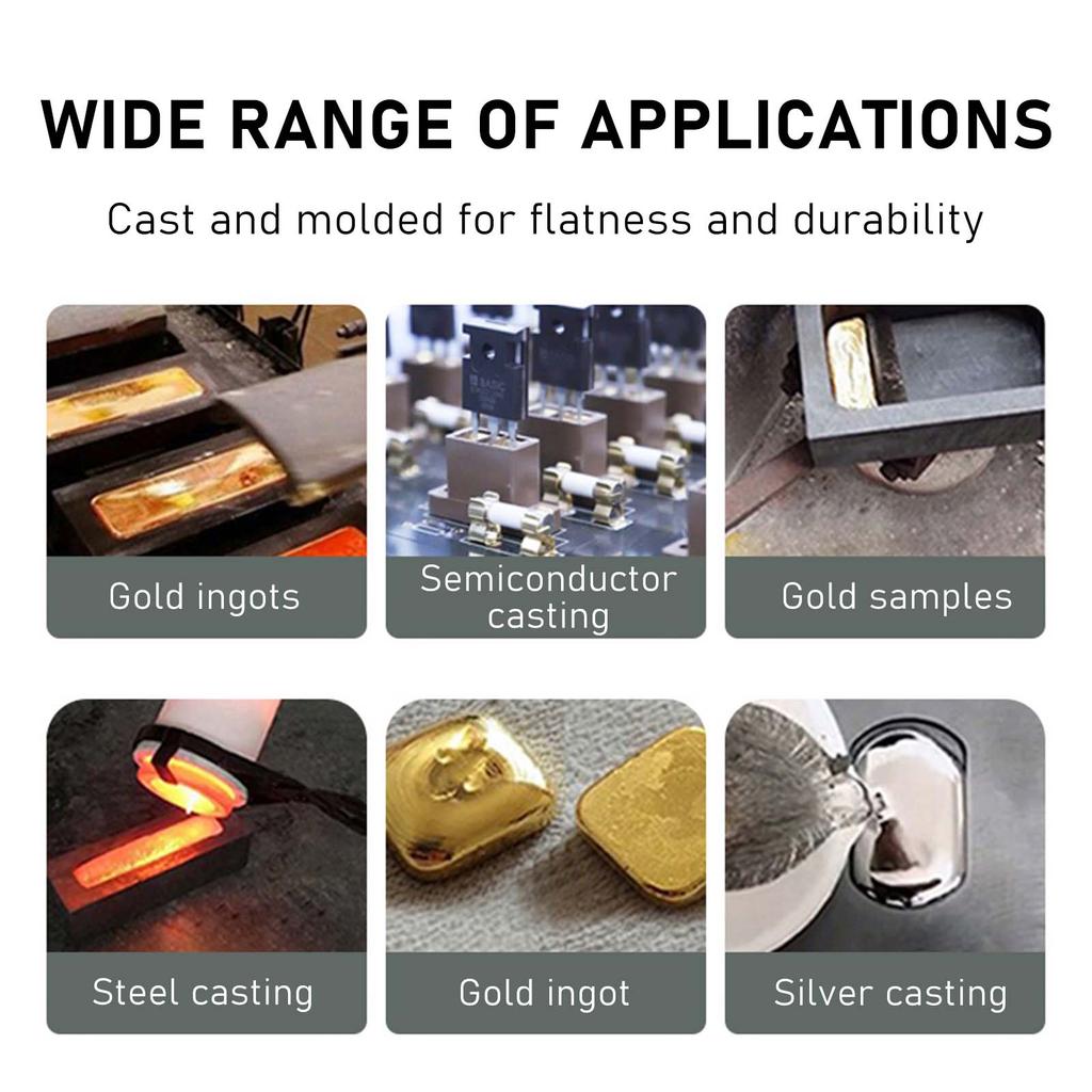 Multi-shaped graphite oil baths and crucible molds, suitable for smelting, casting, and refining gold, silver, metals, aluminum, copper, and brass