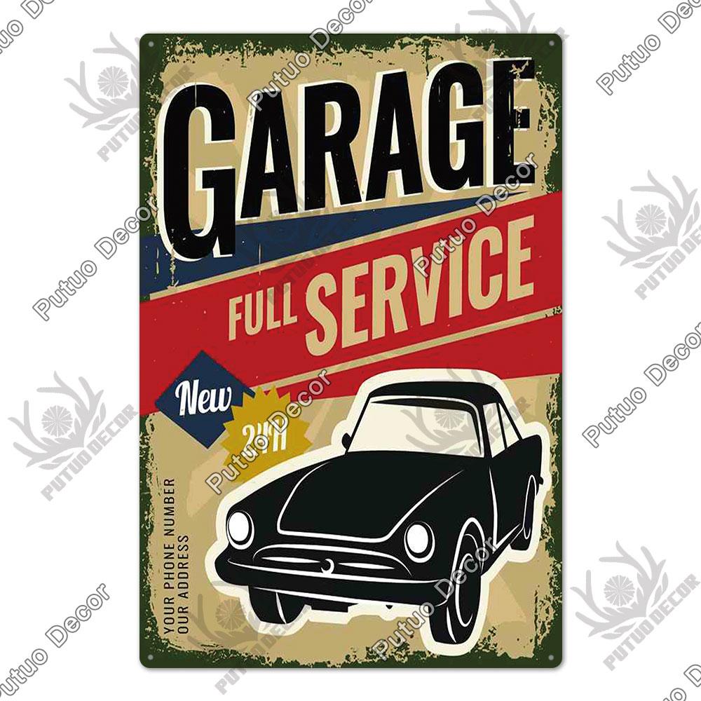 Decor Tire Shop Vintage Tin Sign Plaque Metal Iron Plate Wall Adornment for Garage Gas Station Car Sale Repair Poster