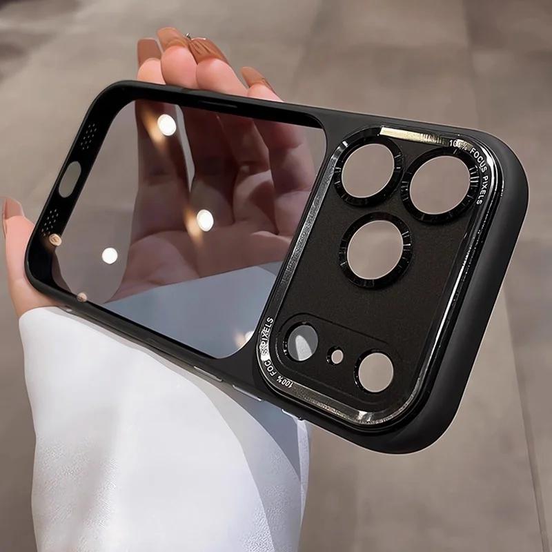 Luxury Transparent Metal Ring Camera Protection Case For iPhone 13 14 15 16 Plus 17 Pro Max Air Shockproof Hybrid Acrylic Cover