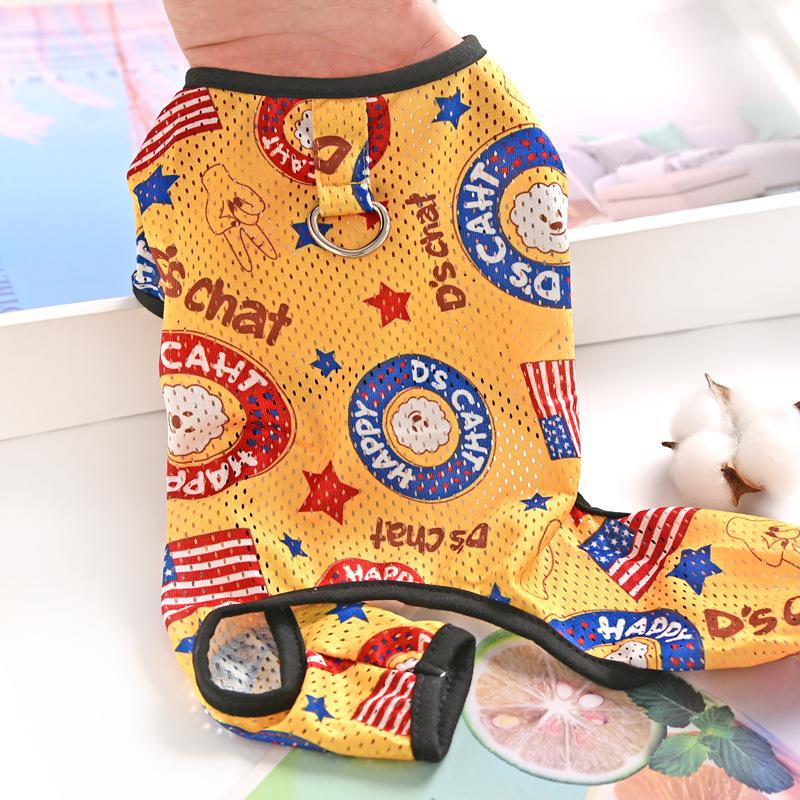 

Сетчатая одежда для маленьких собак весна и лето тонкая Bigbear тедди четырехлапая домашняя одежда XL жёлтый