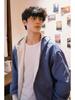 Men's Reversible Gray Plaid Hoodie Cardigan - Autumn, High-End, Heavy-Weight, Couple's Style