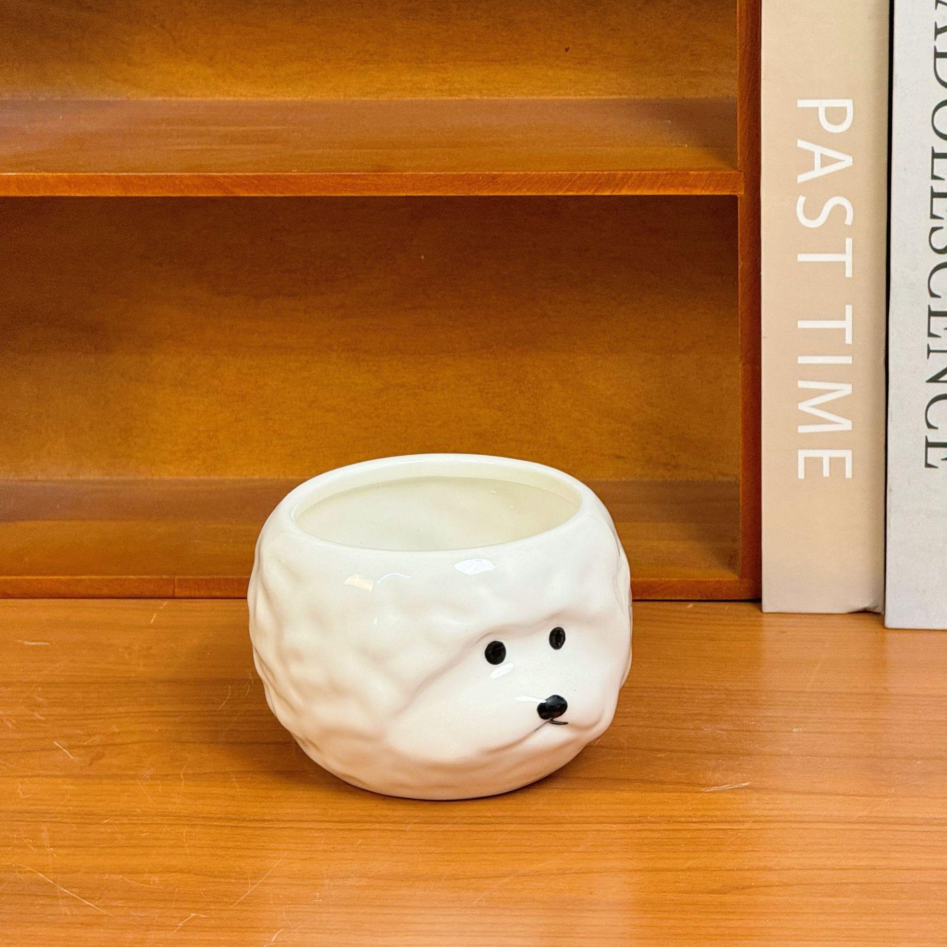 Bi Xiong Puppy Bowl Cute Three-dimensional Ceramic Rice Bowl Yogurt Bowl Household Tableware Gift Box