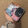 Butterfly iPhone Case for 13/14/15 Pro/16 Pro Max/17 - Blue & Pink Girly Design