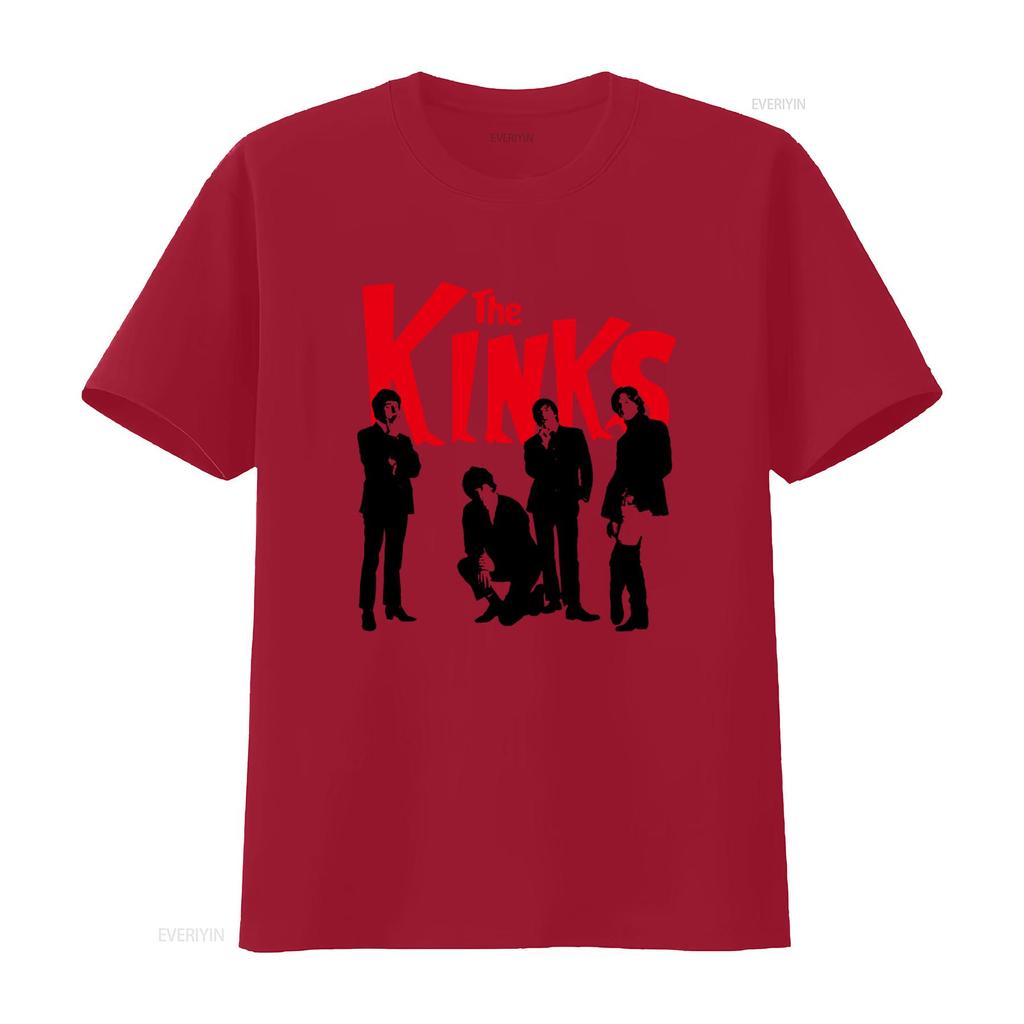 The Kinks Band Print T Shirt Rock Music Fans Casual vintage Washed Unisex Slightly Stretched Versatile homme Stylish