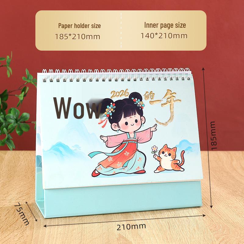 2026 Year of the Horse Countdown Sticky Note Desk Calendar - Creative Hand-Painted Cartoon Design with Hot Stamping and Customizable Logo.