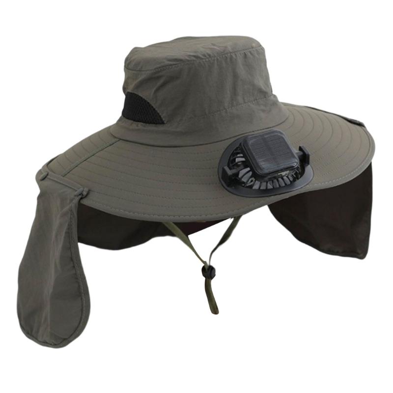 Rechargeable Sun Hat With 3 Speed Fan Sun Protection For Men Women Fishing Gardening Wide Brims Foldable Outdoor Caps