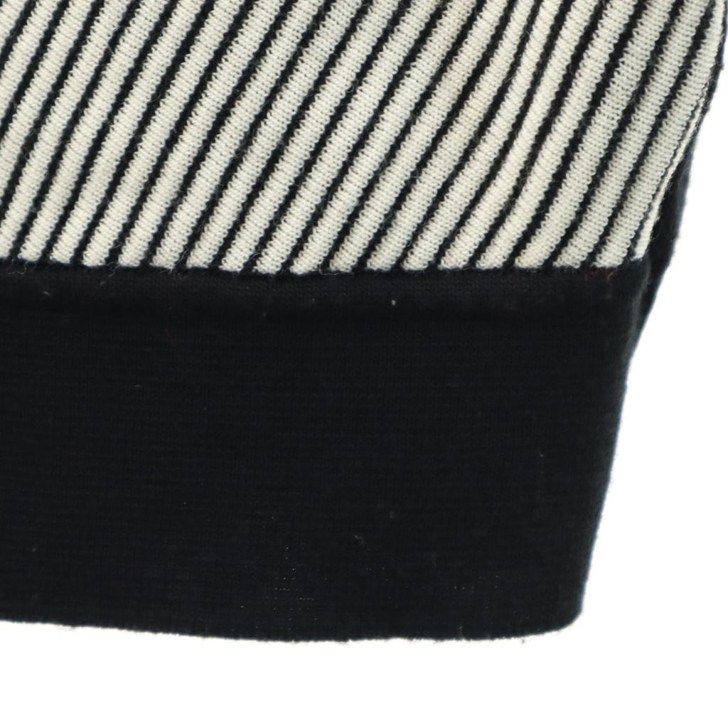 80s 90s Old Diagonal Stripe Pattern Long Sleeve Sweater LL Black Knit Men's Used