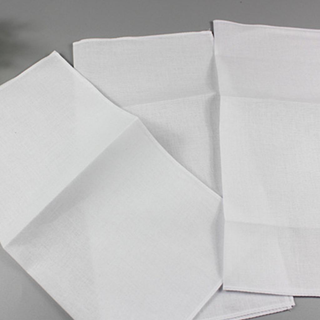 Embroidery Tie-dye Square Useful Handkerchief for Woman Man Gentleman White Cotton Handkerchief Square Handkerchief