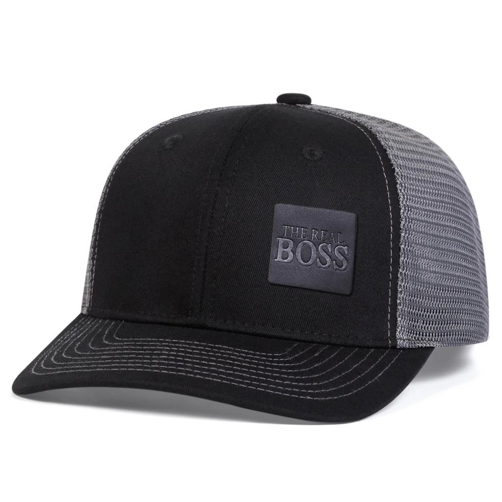 Unisex THE REAL BOSS Letter Leather Label Baseball Net Caps Spring Summer Outdoor Adjustable Casual Hats Dad Hat Sunscreen Hat