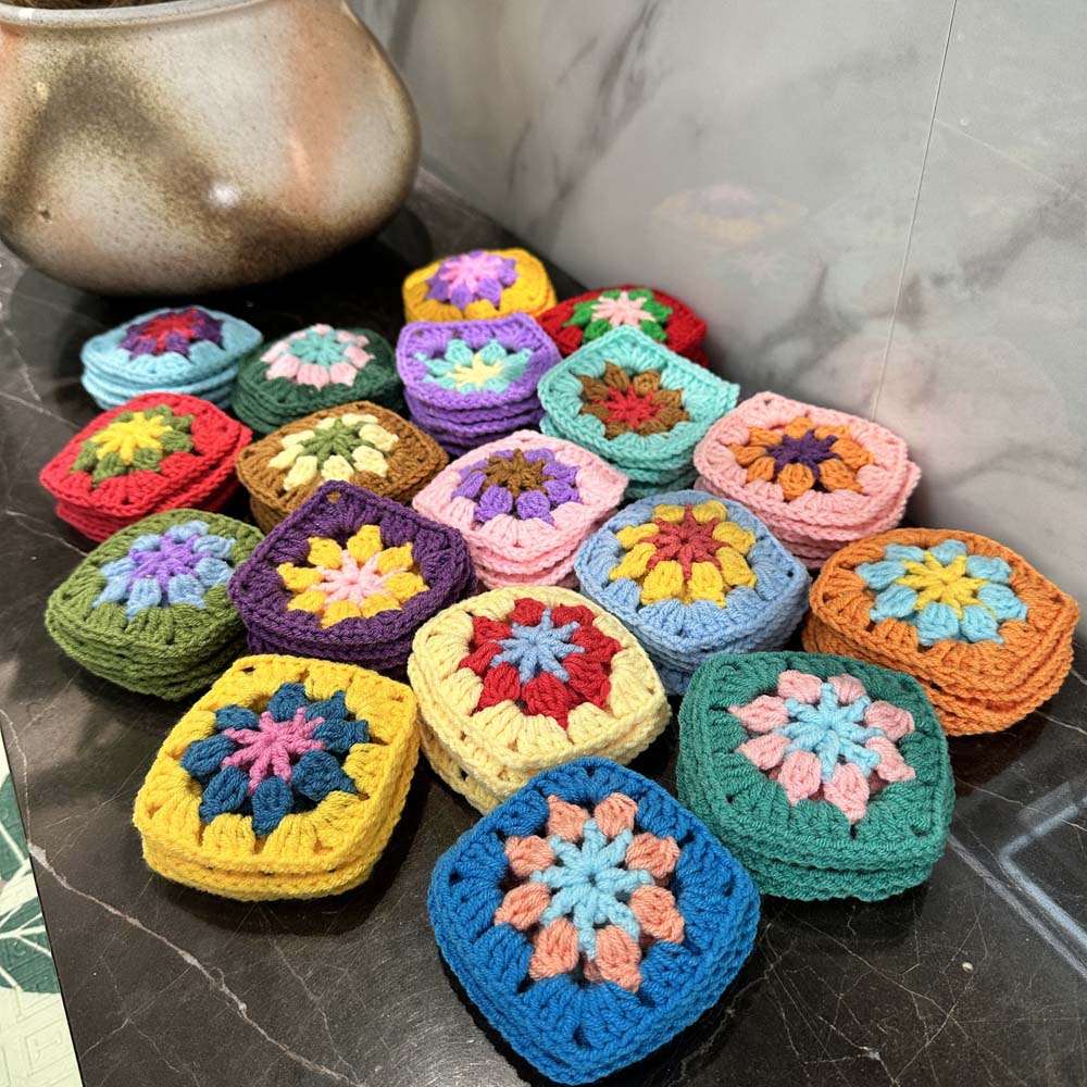 Two Girls 50pcs/lot Handmade Original 75cm Trade Hand Crochet Coaster Handmade Cup Mat Po Props Placemat Decorative Mat