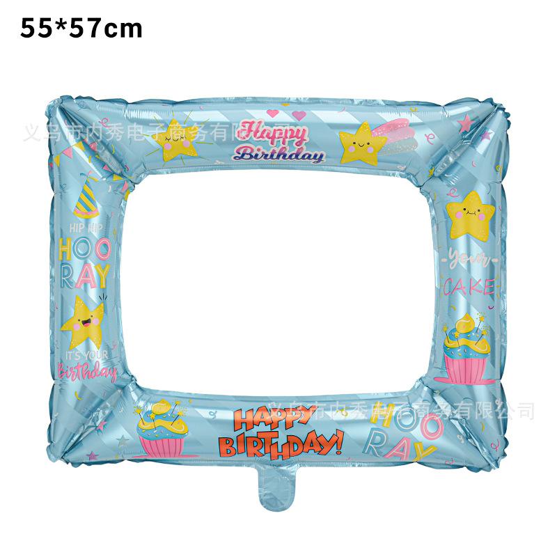 Diy Photo Frame Balloon Birthday Party Decoration Aluminum Film Balloon Graduation Scene Arrangement Props Atmosphere Arrangement
