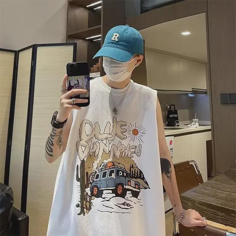 Trendy Men's Sleeveless Casual Sports Vest - American High Street Style