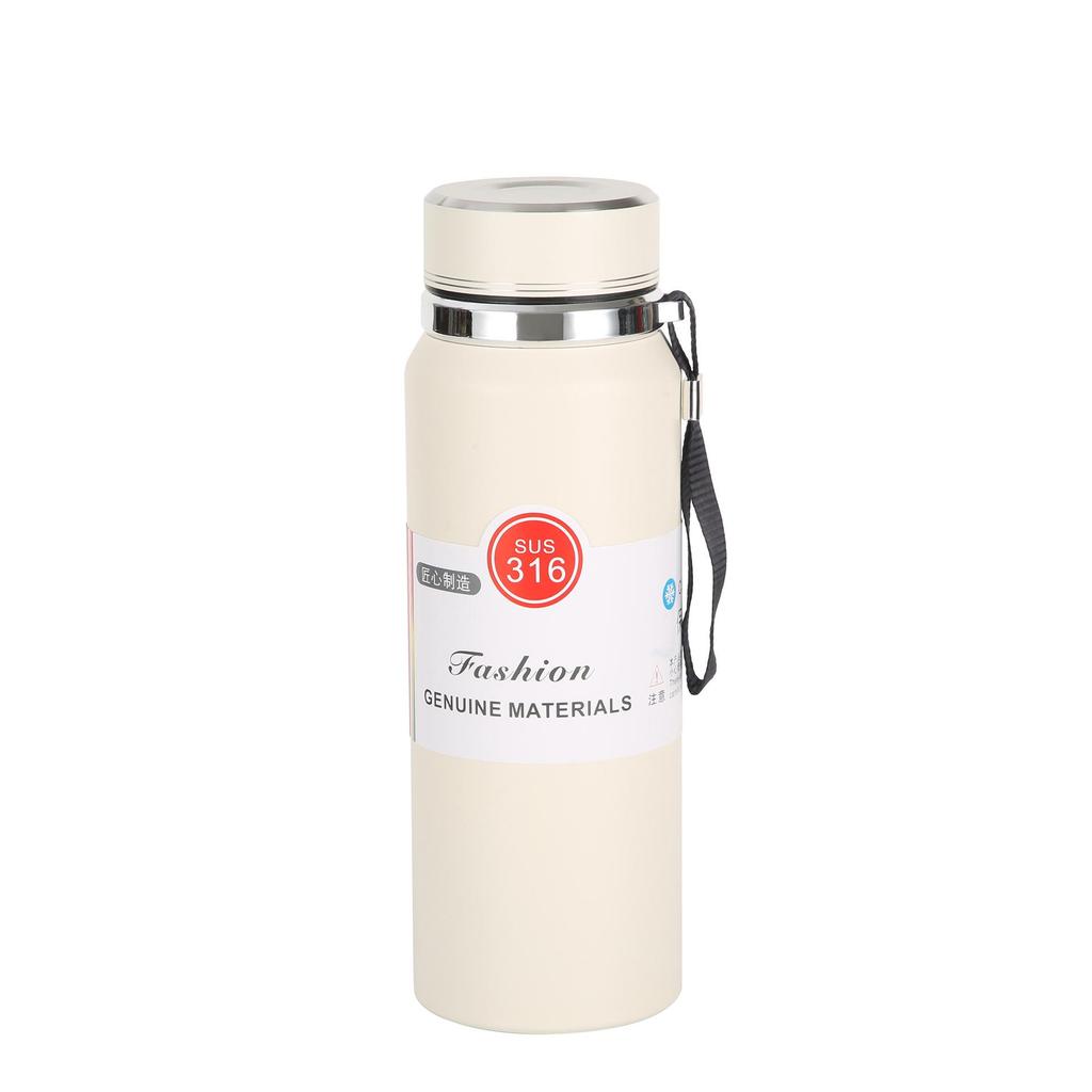 Premium 316 Stainless Steel Portable Sports Thermos with Tea Infuser and Lanyard