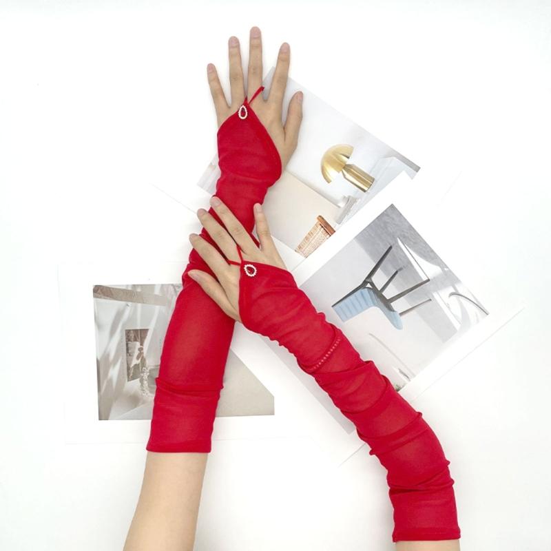 Long Fingerless Tulle Mesh Gloves for Women Elegant Bridal Sheer Arm Sleeves for Operas and Cosplay Theme Party 1920s