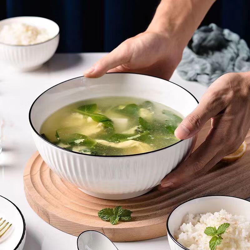 Herchuanwu Japanese Underglaze Ceramic Soup Bowls