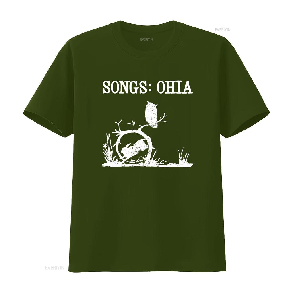 Songs Ohia T Shirt S 5XL Unique Black and White Animal Print Design vintage Washed Slightly streetwear designer clothes Stylish