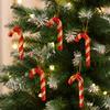 Red Gold Glitter Candy Cane Christmas Tree Ornaments Xmas Hanging Decorations Home Holiday Party Accessories Ornament Supplies