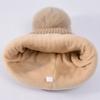 Winter Fur Ball Pearl Pullover Cap Women Outdoor Coldproof Hat Velvet Warm Ear Protection Knitted Wool Cap