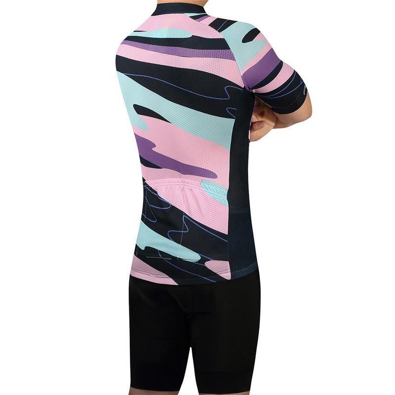 Summer Short Riding Bicycle Cycling Clothing Set Men Sport Jerseys Suits White Bib Pants Bicycle Clothes