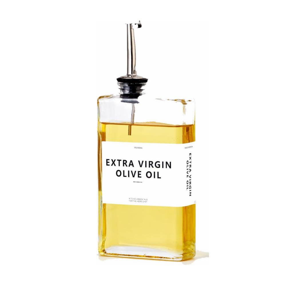 Glas Olivenölflasche Gold Silber mit Skala Ölspender Rechteckig 350ml500ml Essig Ausgießflasche Küchenzubehör
