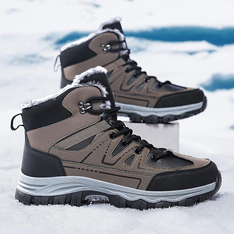 Zimowe Buty Męskie, Ciepłe Śniegowce Męskie, Wysokiej Jakości Skórzane Buty Sportowe Męskie, Outdoorowe Buty Turystyczne Męskie, Buty Robocze