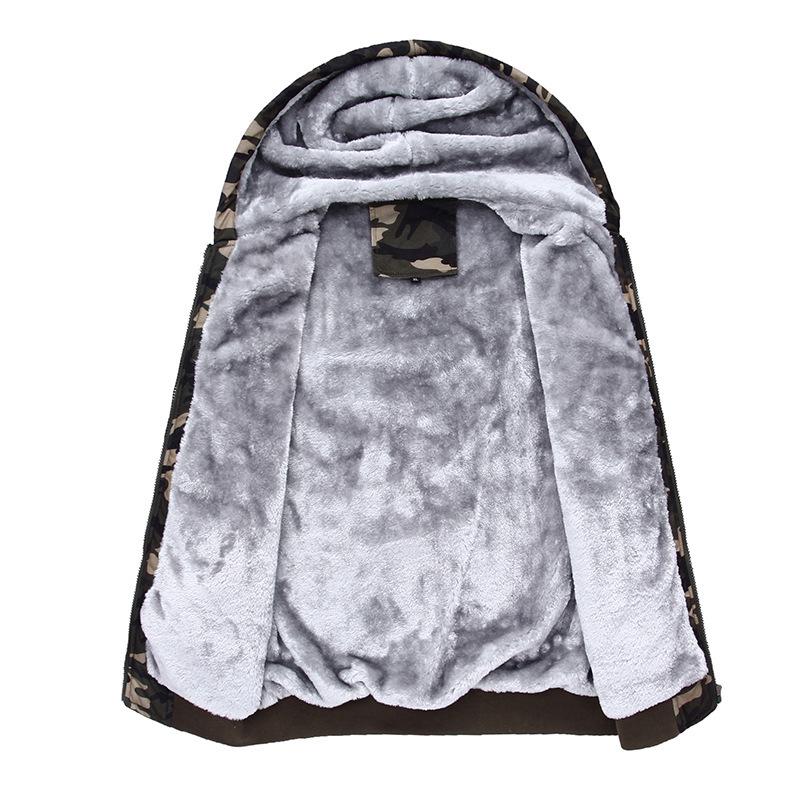 Autumn/Winter Men's Plus Velvet Camouflage Hoodie - Trendy British Style Slim Fit, Plus Size Jacket