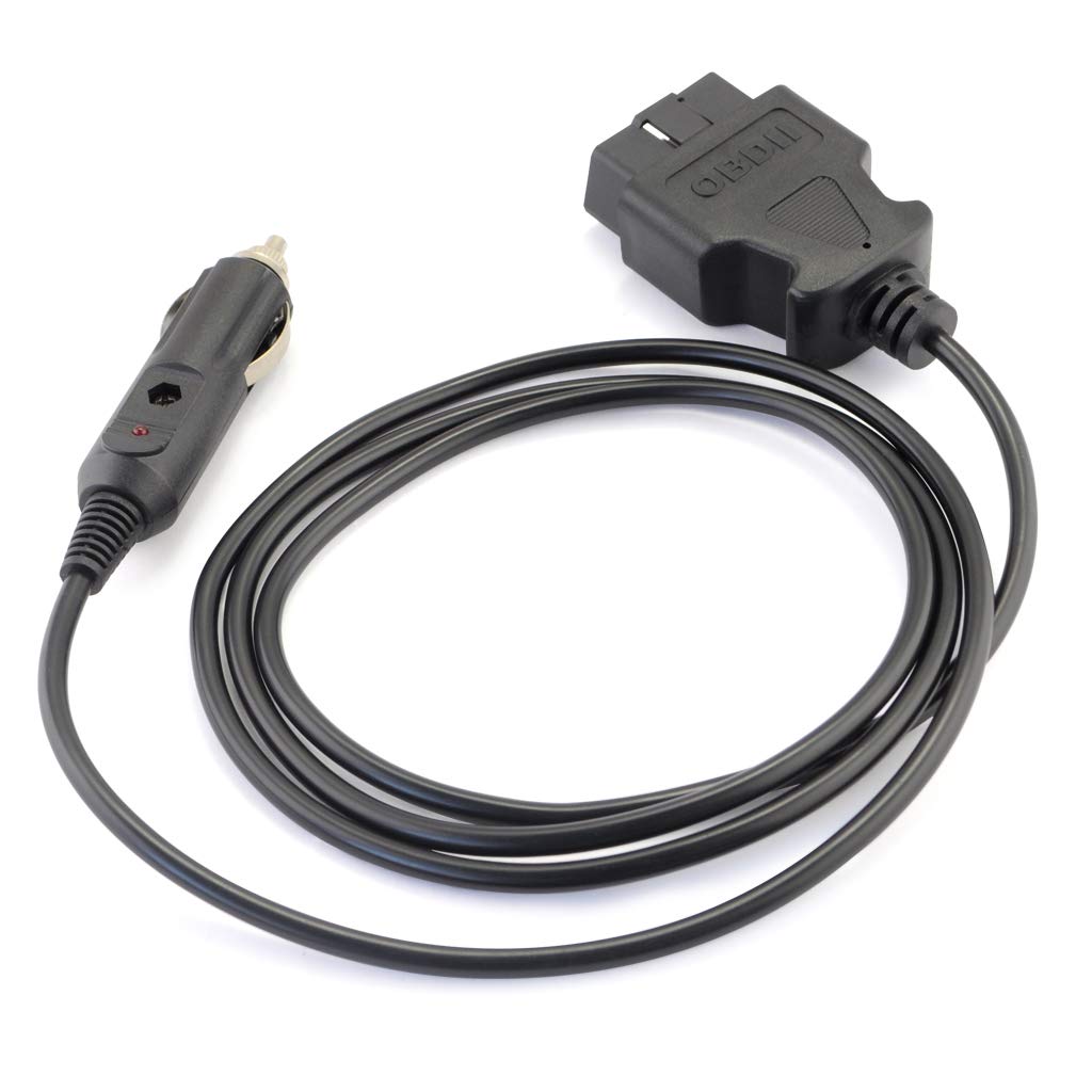 OLLGEN 1.5m/5ft Car OBDII Vehicle ECU Emergency Power Cable Car Memory Saving DC Power OBD Male Connector Cable Adapter