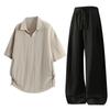 Men's Summer Ice Silk Lyocell Casual Polo Set - Loose, Sweat-Absorbent, Short Sleeve Sportswear Two-Piece.