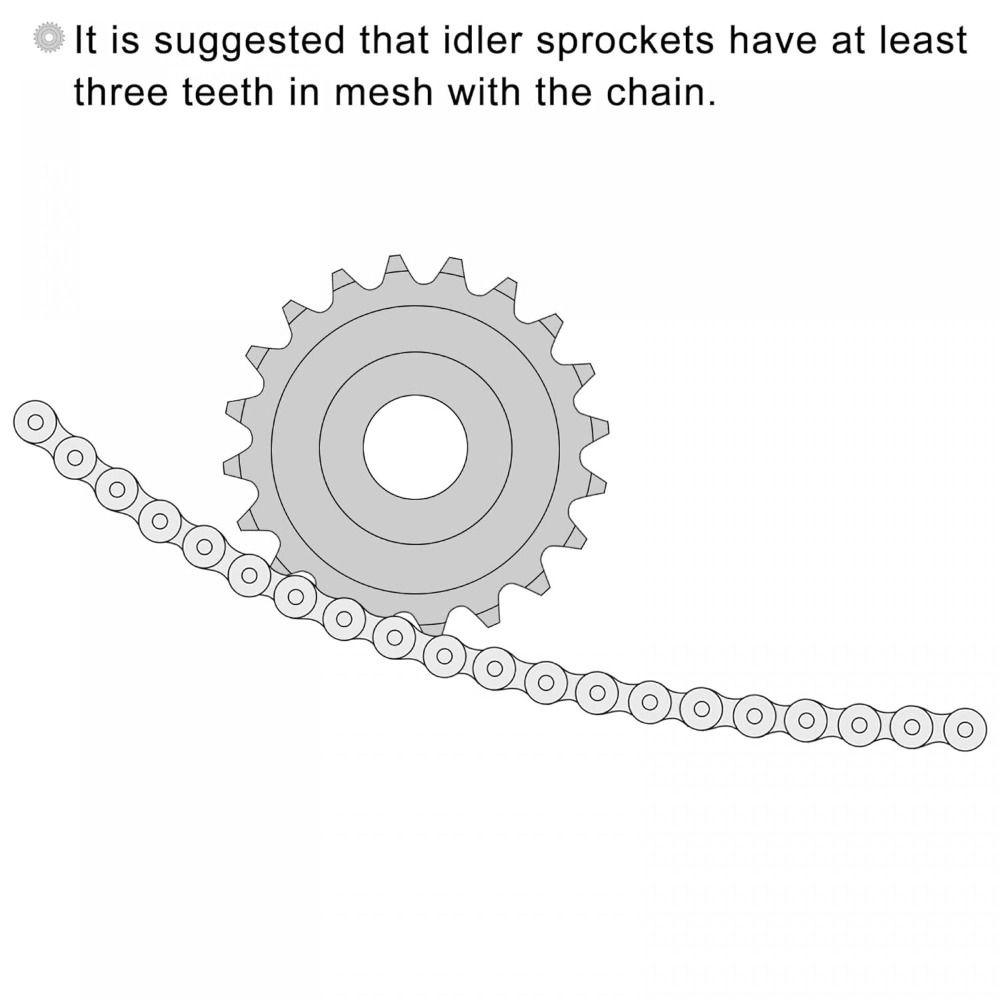 10mm Bore 1/2" Pitch Chain Idler Sprocket Bearing Circlip for ISO 08B Chains Machinery Transmission