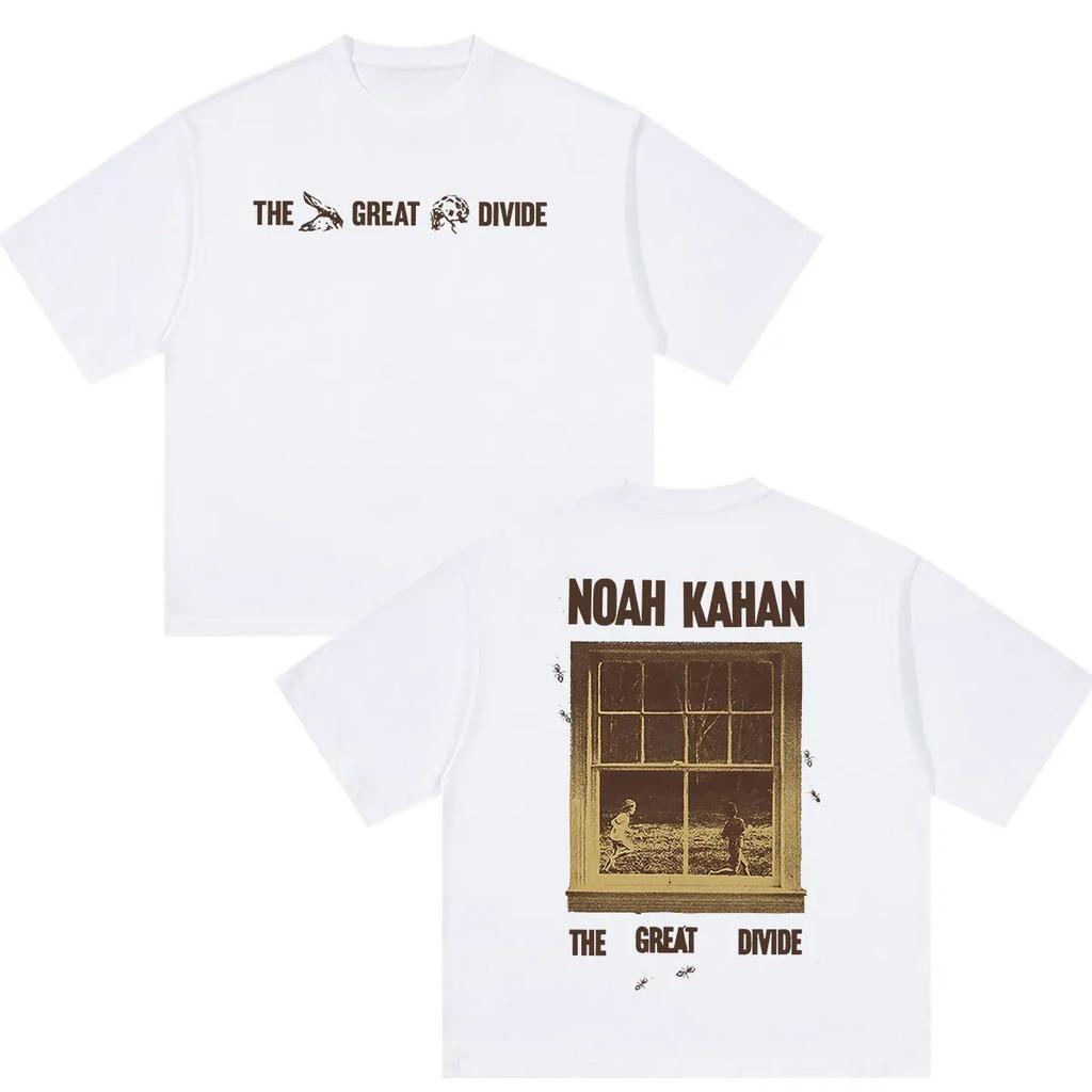 Noah Kahan The Great Divide Tour 2026 Graphic T Shirts Men's Women Harajuku Vintage Hip Hop Oversized Cotton T-shirt Streetwear
