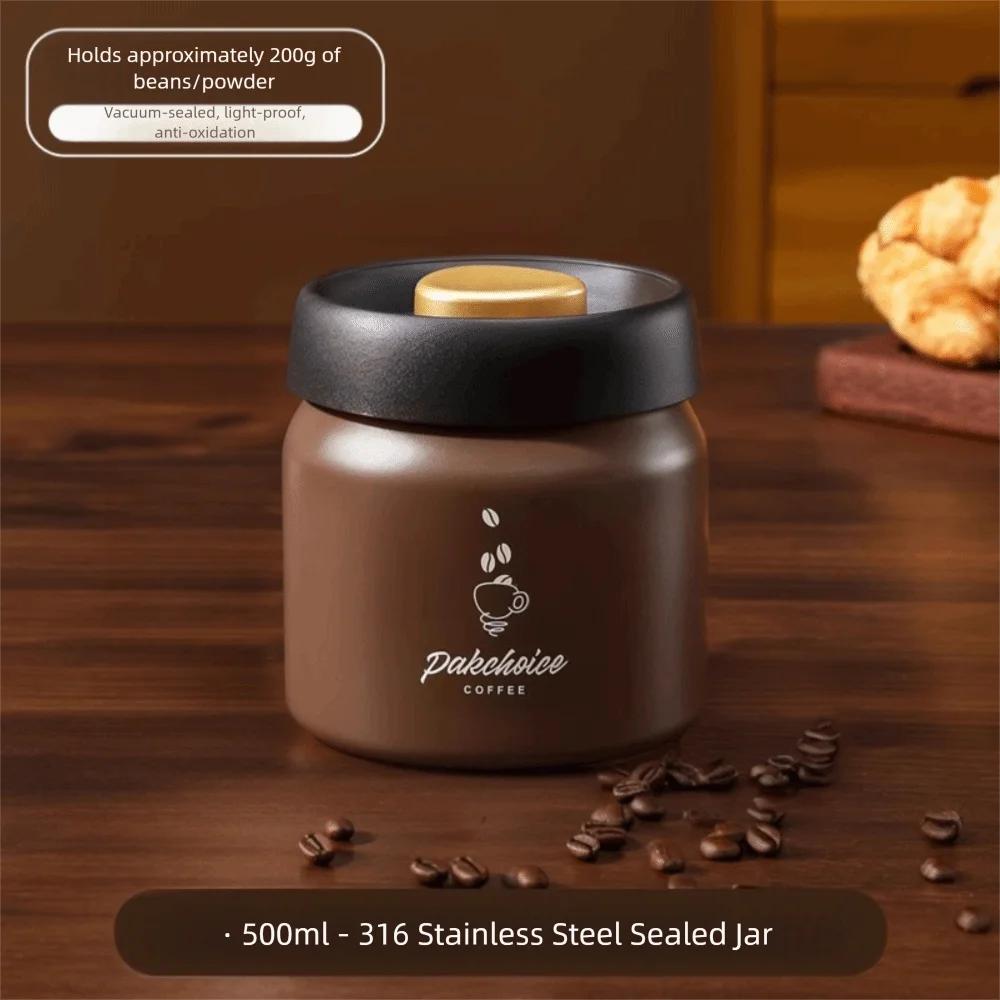 

316 Stainless Steel Vacuum Coffee Storage Container Moisture-proof Kitchen Tool Light-proof Tea Jar Keep Fresh