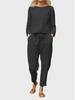 2024 Women's Autumn Solid Color Casual Tops and Pants Sets