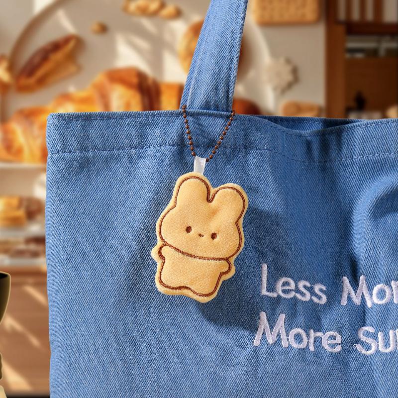 1/2Pcs Cute Cartoon Simulation Biscuit Bear Plush Pendant Keychain Kawaii Stuffed Doll Backpack Pendant Decorative Accessories