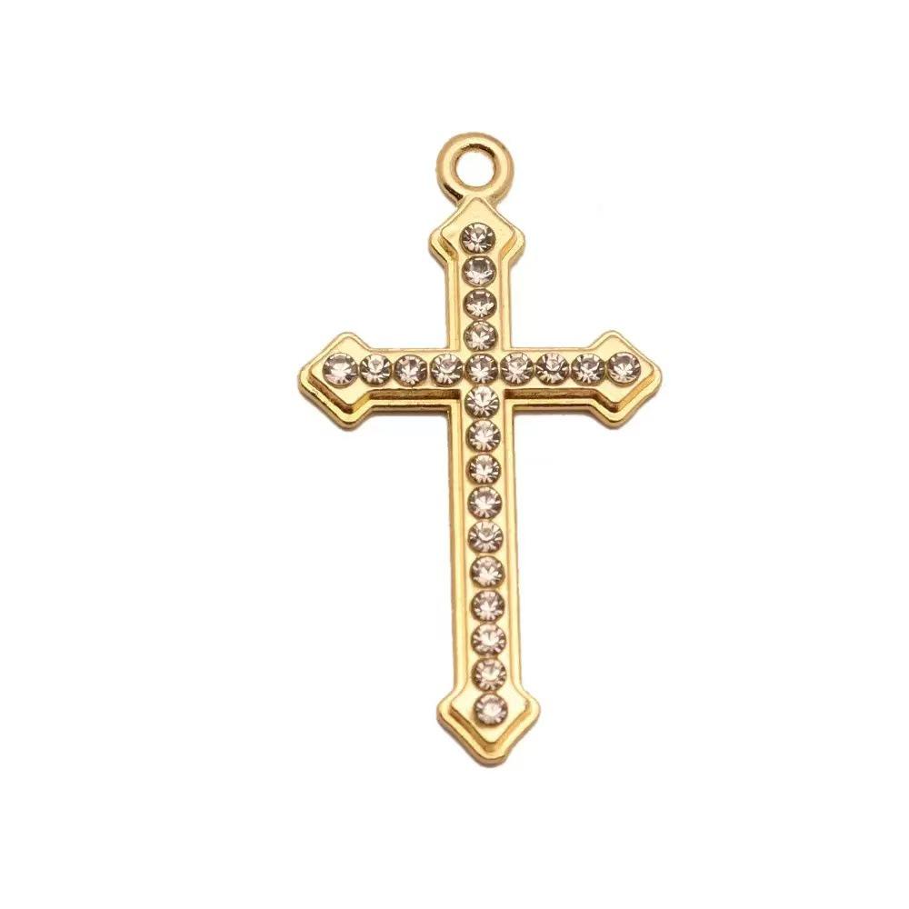 Abalorios de Cruz de Aleación y Accesorios para Llaveros para Joyería DIY