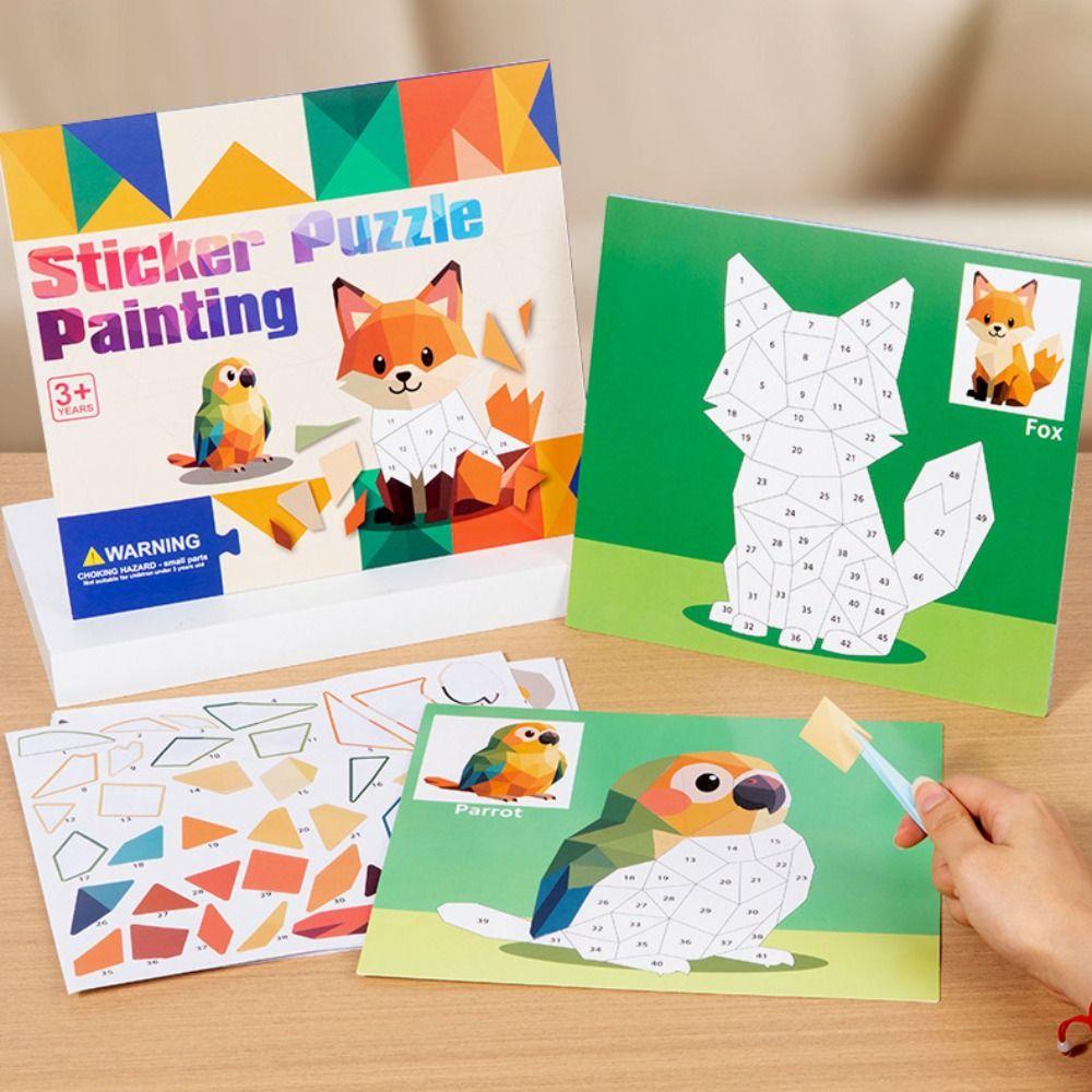 Paper DIY Paste Material Kit Educational Toys Animals Sticker Book  Children