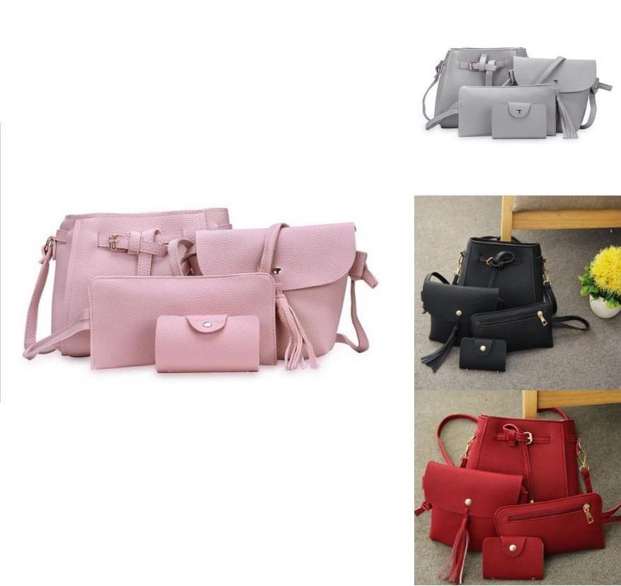 Fashionable 4pcs Messenger Purse And Card Wallet Set In Classic Appeal