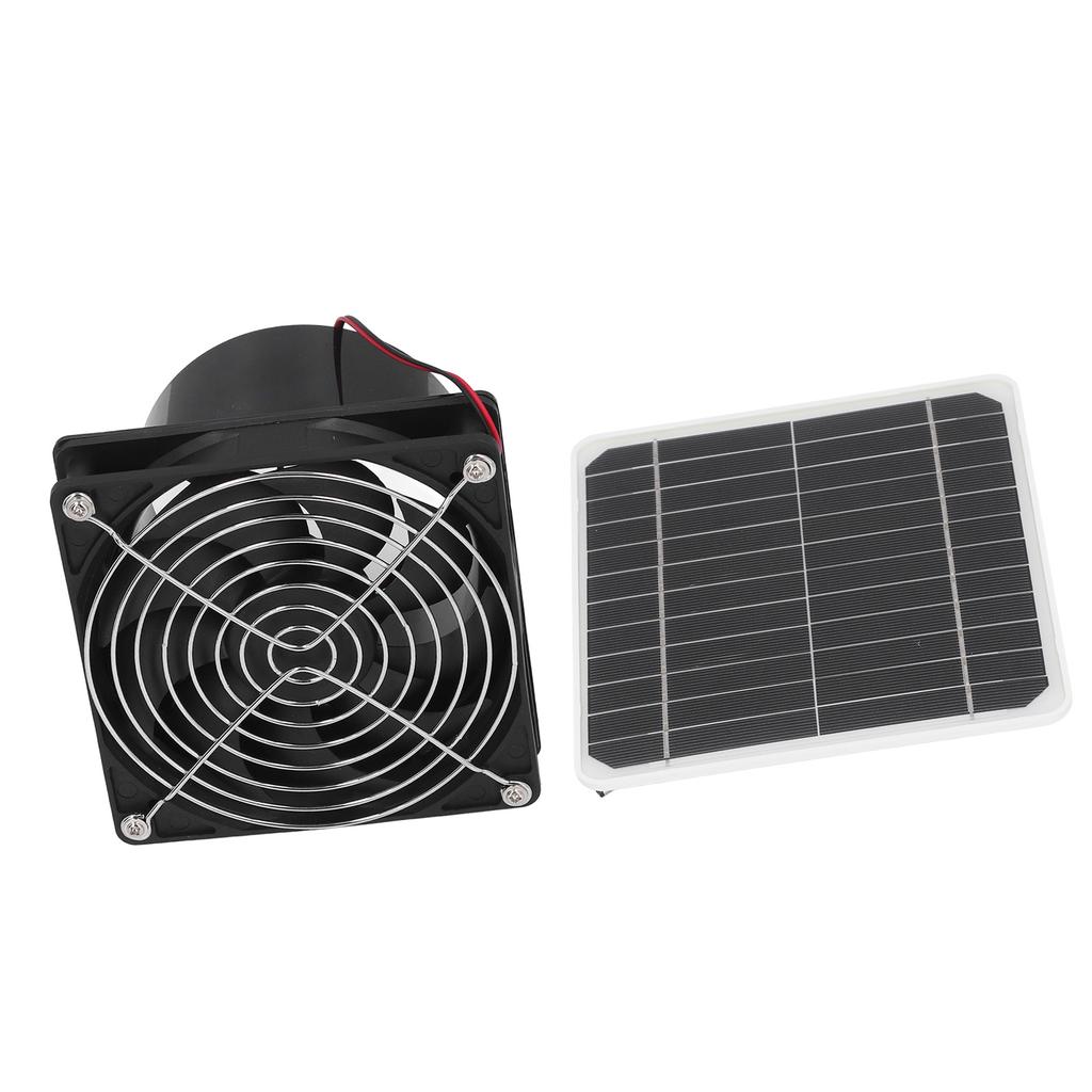 Solar Powered Exhaust Fan Monocrystalline 50W 12V 6.5 Inch Solar Panel Fan Kit with Protective Net Support 24 Hours