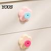 Door Hook Flower Shape Suction Cup Hook, No-Drill Plastic Cabinet Drill Handles, Rotatable Knob Adjustable Buckle for Kitchen Bathroom