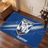 Canterbury-Bankstown Bulldogs Personalized Crystal Velvet Carpet, Customized Name Text Soft Anti‑Slip Rug for Living Room Bedroom
