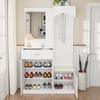 Modern, Compact Wardrobe, Wardrobe Cabinet and Shoe Cabinet Combination, Entrance Cabinet, Multifunctional Storage Shelf with Mirror