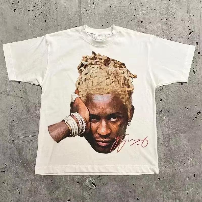 Rapper  Fashion Vintage Graphic T-shirts Men Women Ocean Hip Hop Trend T Shirts Blond Oversized T-shirt Man Cotton Tshirt