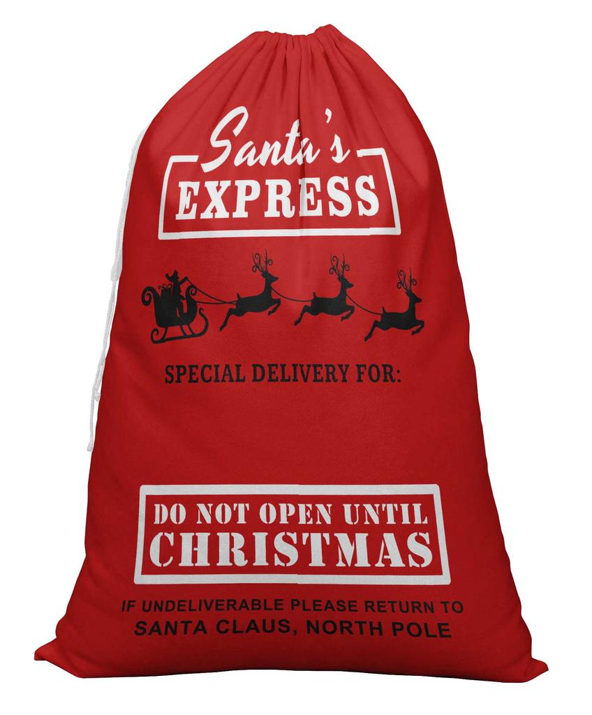 Printtoo Pack Of 2 Drawstring Special Delivery Extra Large Size Christmas Sack Re-Usable Xmas Present Storage 27x20 Inch