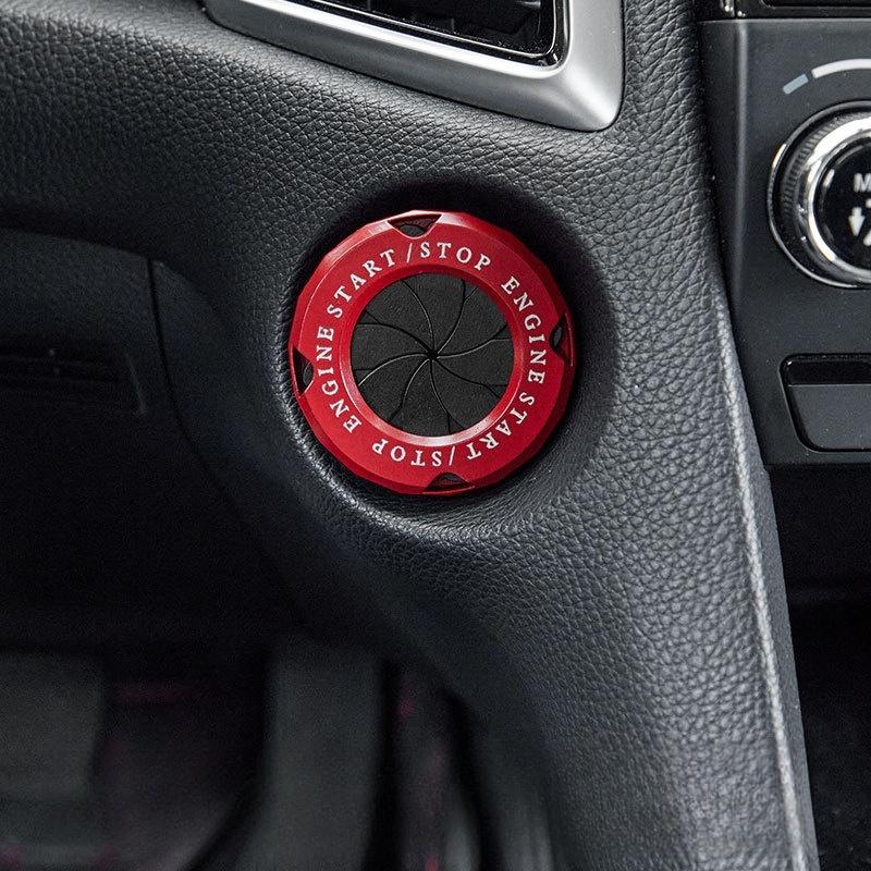 For Car Modification Push Button Ignition Switch Rotating Protective Cover Motorcycle Starter Ring Decoration