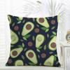 Pattern Fresh Avocado Print Cushion Cover Daily Washable Linen Pillowcase Soft For Sofa Bed Home Room Decor