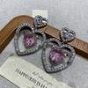 Xiaohongshu Douyin The Same Guardian Sweetheart Pink Love Stud Earrings Fashion Temperament Versatile Girlfriend Earrings