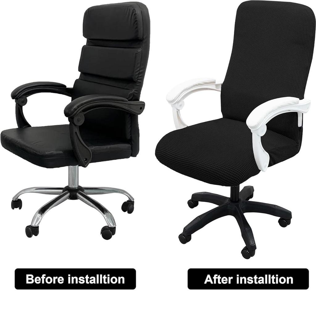 Pogrubione żakardowe rozciągliwe pokrowce na krzesła biurowe, pyłoszczelne, odporne na zarysowania przez zwierzęta, zwijane pokrowce na krzesła biurowe