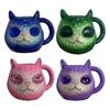 100ml Cat Mug Ergonomic Handle Stain-Proof High-Density Resin Drinking Cup 3D Artistic Cat Details Tea Cup